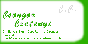 csongor csetenyi business card